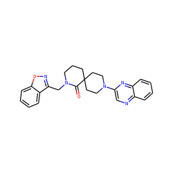 O=C1N(Cc2noc3ccccc23)CCCC12CCN(c1cnc3ccccc3n1)CC2 ZINC000096173074