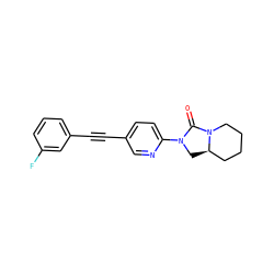 O=C1N(c2ccc(C#Cc3cccc(F)c3)cn2)C[C@@H]2CCCCN12 ZINC000144047180