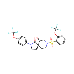 O=C1N(c2ccc(OC(F)(F)F)cc2)CC[C@@]12CCN(S(=O)(=O)c1ccccc1OC(F)(F)F)C[C@H]2O ZINC000096167524