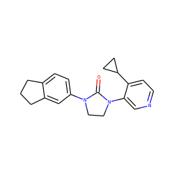 O=C1N(c2ccc3c(c2)CCC3)CCN1c1cnccc1C1CC1 ZINC000144768067
