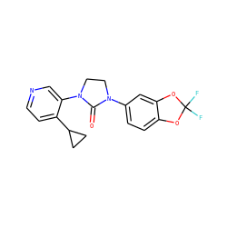 O=C1N(c2ccc3c(c2)OC(F)(F)O3)CCN1c1cnccc1C1CC1 ZINC000144311452