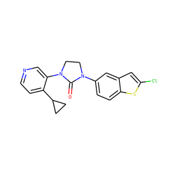 O=C1N(c2ccc3sc(Cl)cc3c2)CCN1c1cnccc1C1CC1 ZINC000144053295