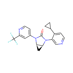 O=C1N(c2cnccc2C2CC2)[C@H]2C[C@H]2N1c1ccnc(C(F)(F)F)c1 ZINC000143055849