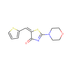 O=C1N=C(N2CCOCC2)S/C1=C/c1cccs1 ZINC000000062347
