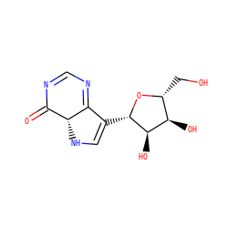 O=C1N=CN=C2C([C@@H]3O[C@H](CO)[C@@H](O)[C@H]3O)=CN[C@H]12 ZINC000169325111