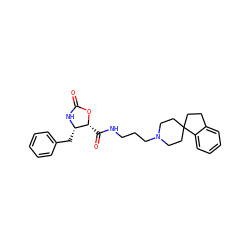 O=C1N[C@@H](Cc2ccccc2)[C@@H](C(=O)NCCCN2CCC3(CCc4ccccc43)CC2)O1 ZINC000028569066