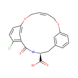 O=C1N[C@H](C(=O)O)Cc2cccc(c2)OC/C=C/COc2ccc(Cl)c1c2 ZINC000103258302
