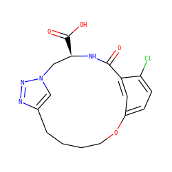 O=C1N[C@H](C(=O)O)Cn2cc(nn2)CCCCOc2ccc(Cl)c1c2 ZINC000103260923