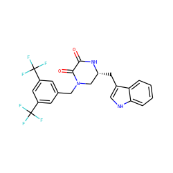 O=C1N[C@H](Cc2c[nH]c3ccccc23)CN(Cc2cc(C(F)(F)F)cc(C(F)(F)F)c2)C1=O ZINC000001539042