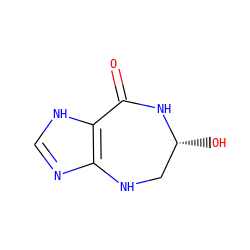O=C1N[C@H](O)CNc2nc[nH]c21 ZINC000013548408
