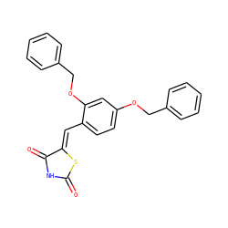 O=C1NC(=O)/C(=C/c2ccc(OCc3ccccc3)cc2OCc2ccccc2)S1 ZINC000072109965