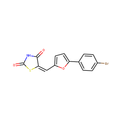 O=C1NC(=O)/C(=C\c2ccc(-c3ccc(Br)cc3)o2)S1 ZINC000000975826