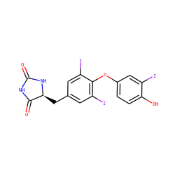 O=C1NC(=O)[C@H](Cc2cc(I)c(Oc3ccc(O)c(I)c3)c(I)c2)N1 ZINC000029124569