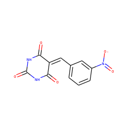 O=C1NC(=O)C(=Cc2cccc([N+](=O)[O-])c2)C(=O)N1 ZINC000003157622