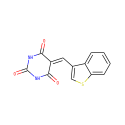 O=C1NC(=O)C(=Cc2csc3ccccc23)C(=O)N1 ZINC000001700953