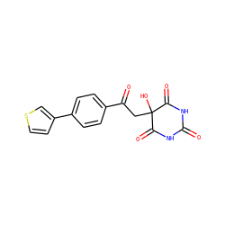 O=C1NC(=O)C(O)(CC(=O)c2ccc(-c3ccsc3)cc2)C(=O)N1 ZINC000095571913