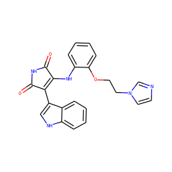 O=C1NC(=O)C(c2c[nH]c3ccccc23)=C1Nc1ccccc1OCCn1ccnc1 ZINC000103271375