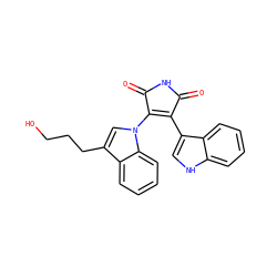 O=C1NC(=O)C(n2cc(CCCO)c3ccccc32)=C1c1c[nH]c2ccccc12 ZINC000029125828