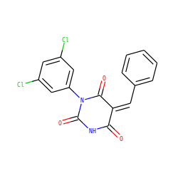 O=C1NC(=O)N(c2cc(Cl)cc(Cl)c2)C(=O)/C1=C\c1ccccc1 ZINC000029127488