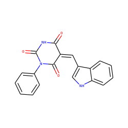 O=C1NC(=O)N(c2ccccc2)C(=O)/C1=C\c1c[nH]c2ccccc12 ZINC000018116590
