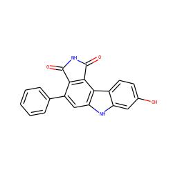 O=C1NC(=O)c2c1c(-c1ccccc1)cc1[nH]c3cc(O)ccc3c21 ZINC000034804041