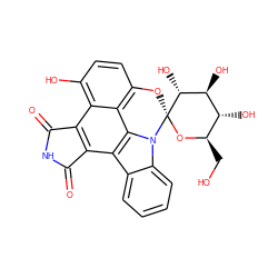 O=C1NC(=O)c2c1c1c(O)ccc3c1c1c2c2ccccc2n1[C@]1(O3)O[C@H](CO)[C@@H](O)[C@H](O)[C@H]1O ZINC000029124005