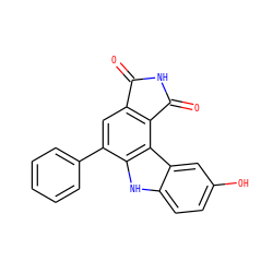 O=C1NC(=O)c2c1cc(-c1ccccc1)c1[nH]c3ccc(O)cc3c21 ZINC000034804031