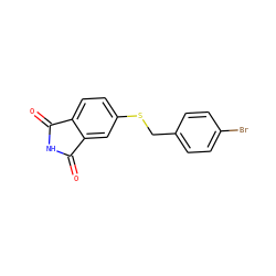 O=C1NC(=O)c2cc(SCc3ccc(Br)cc3)ccc21 ZINC000095575621