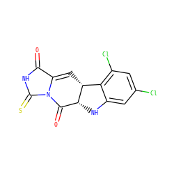 O=C1NC(=S)N2C(=O)[C@H]3Nc4cc(Cl)cc(Cl)c4[C@H]3C=C12 ZINC001772607999