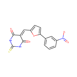O=C1NC(=S)NC(=O)C1=Cc1ccc(-c2cccc([N+](=O)[O-])c2)o1 ZINC000017197732