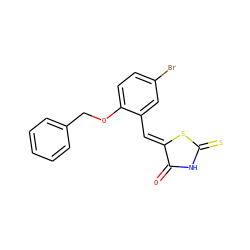 O=C1NC(=S)S/C1=C\c1cc(Br)ccc1OCc1ccccc1 ZINC000002742665