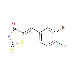 O=C1NC(=S)S/C1=C\c1ccc(O)c(Br)c1 ZINC000033322218