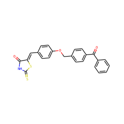 O=C1NC(=S)S/C1=C\c1ccc(OCc2ccc(C(=O)c3ccccc3)cc2)cc1 ZINC000026267098