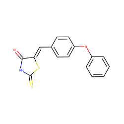 O=C1NC(=S)S/C1=C\c1ccc(Oc2ccccc2)cc1 ZINC000038204050