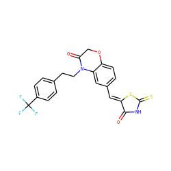 O=C1NC(=S)S/C1=C\c1ccc2c(c1)N(CCc1ccc(C(F)(F)F)cc1)C(=O)CO2 ZINC000028883423