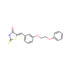 O=C1NC(=S)S/C1=C\c1cccc(OCCOc2ccccc2)c1 ZINC000004551118