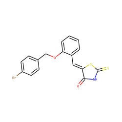 O=C1NC(=S)S/C1=C\c1ccccc1OCc1ccc(Br)cc1 ZINC000033702512