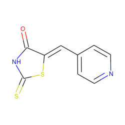 O=C1NC(=S)S/C1=C\c1ccncc1 ZINC000001234199