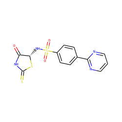 O=C1NC(=S)S[C@H]1NS(=O)(=O)c1ccc(-c2ncccn2)cc1 ZINC000003611293