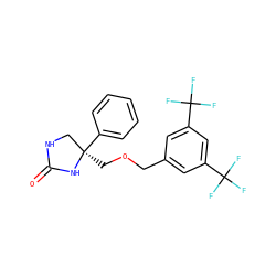 O=C1NC[C@@](COCc2cc(C(F)(F)F)cc(C(F)(F)F)c2)(c2ccccc2)N1 ZINC000013983515