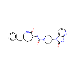 O=C1NC[C@@H](Cc2ccccc2)CC[C@H]1NC(=O)N1CCC(n2c(=O)[nH]c3ncccc32)CC1 ZINC000028827328