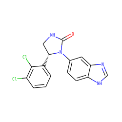 O=C1NC[C@@H](c2cccc(Cl)c2Cl)N1c1ccc2[nH]cnc2c1 ZINC000116195526