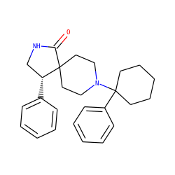 O=C1NC[C@@H](c2ccccc2)C12CCN(C1(c3ccccc3)CCCCC1)CC2 ZINC000013982661
