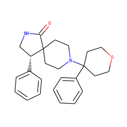 O=C1NC[C@@H](c2ccccc2)C12CCN(C1(c3ccccc3)CCOCC1)CC2 ZINC000038147597