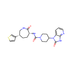 O=C1NC[C@@H](c2ccsc2)CC[C@H]1NC(=O)N1CCC(n2c(=O)[nH]c3ncccc32)CC1 ZINC000028827320