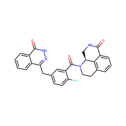 O=C1NC[C@H]2c3c(cccc31)CCN2C(=O)c1cc(Cc2n[nH]c(=O)c3ccccc23)ccc1F ZINC000095582885