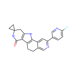 O=C1NC2(CC2)Cc2[nH]c3c(c21)CCc1cnc(-c2ccc(F)nc2)cc1-3 ZINC000068246364