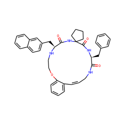 O=C1NC2(CCCC2)C(=O)N[C@@H](Cc2ccccc2)C(=O)NC/C=C\c2ccccc2OCCN[C@H]1Cc1ccc2ccccc2c1 ZINC001772596295