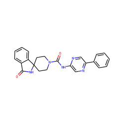 O=C1NC2(CCN(C(=O)Nc3cnc(-c4ccccc4)cn3)CC2)c2ccccc21 ZINC000040943130