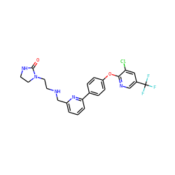 O=C1NCCN1CCNCc1cccc(-c2ccc(Oc3ncc(C(F)(F)F)cc3Cl)cc2)n1 ZINC000114592406